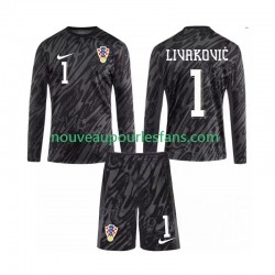 Maillot Croatie DOMINIK LIVAKOVIC 1 Gardien Enfant Tenue 3ème 2024 Manche Longue
