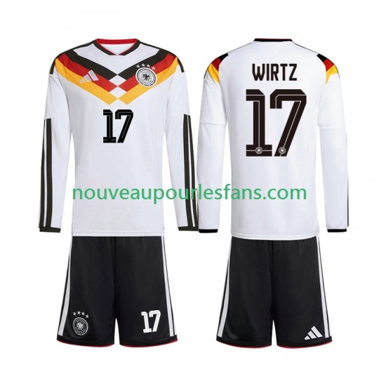 Maillot Allemagne Florian Wirtz 17 Enfant Tenue Domicile Coupe du Monde 2026 Manche Longue