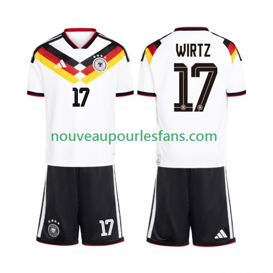 Maillot Allemagne Florian Wirtz 17 Enfant Tenue Domicile Coupe du Monde 2026 Manche Courte