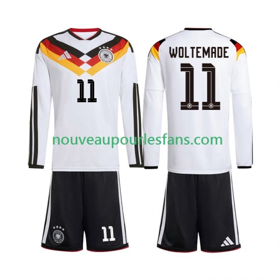 Maillot Allemagne Woltemade 11 Enfant Tenue Domicile Coupe du Monde 2026 Manche Longue