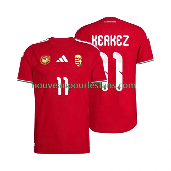Maillot Hongrie Kerkez 11 Homme Tenue Domicile Coupe du Monde 2026 Manche Courte
