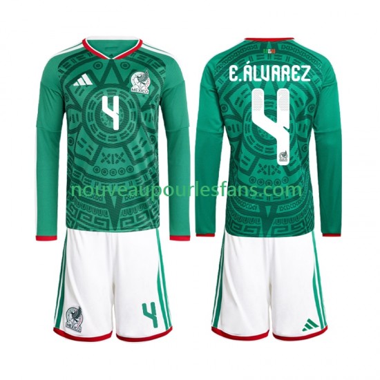 Maillot Mexique Edson Alvarez 4 Enfant Tenue Domicile Coupe du Monde 2026 Manche Longue