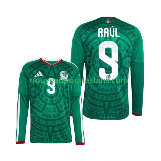 Maillot Mexique Raul Jimenez 9 Homme Tenue Domicile Coupe du Monde 2026 Manche Longue
