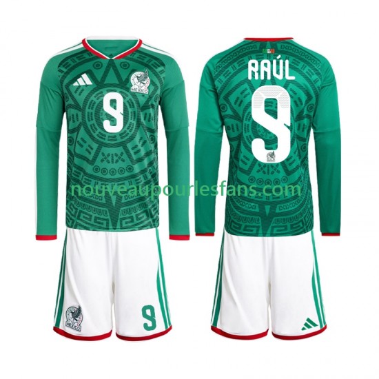 Maillot Mexique Raul Jimenez 9 Enfant Tenue Domicile Coupe du Monde 2026 Manche Longue