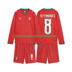Maillot Portugal Bruno Fernandes 8 Enfant Tenue Domicile Coupe du Monde 2026 Manche Longue