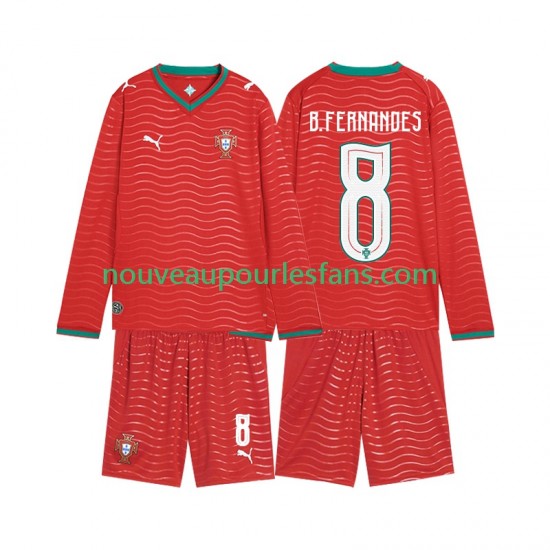 Maillot Portugal Bruno Fernandes 8 Enfant Tenue Domicile Coupe du Monde 2026 Manche Longue