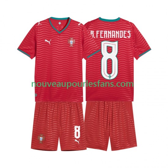 Maillot Portugal Bruno Fernandes 8 Enfant Tenue Domicile Coupe du Monde 2026 Manche Courte