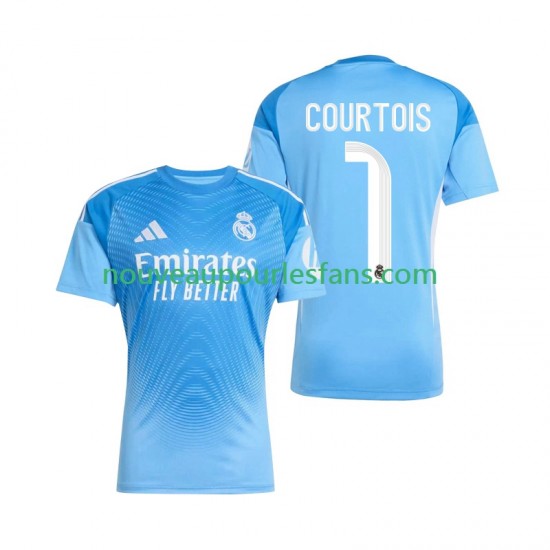 Maillot Real Madrid Thibaut Courtois 1 Gardien Homme Tenue Domicile 2025-2026 Manche Courte
