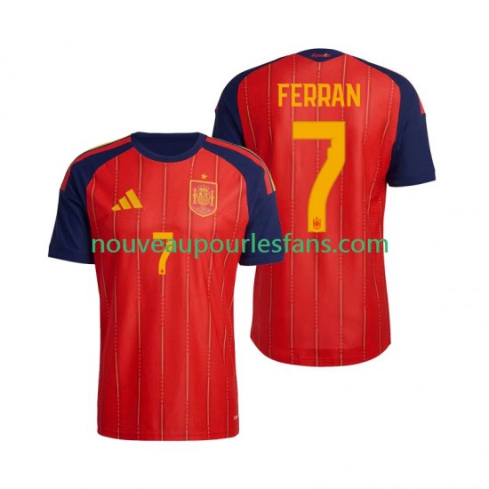 Maillot Espagne Ferran Torres 7 Homme Tenue Domicile Coupe du Monde 2026 Manche Courte