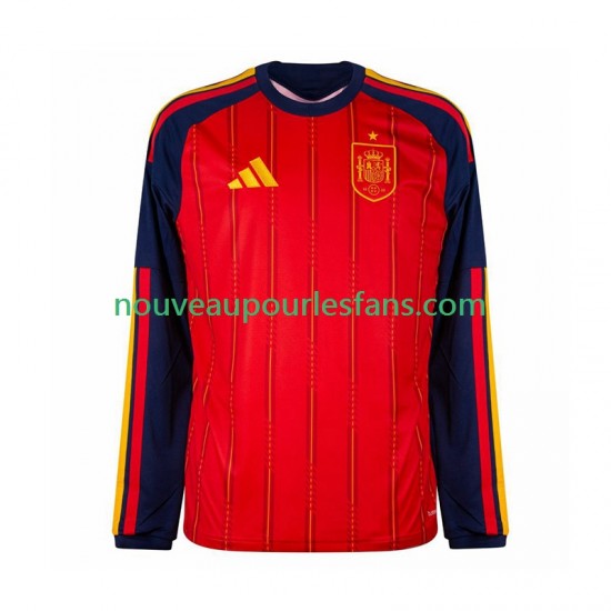 Maillot Espagne Homme Tenue Domicile Coupe du Monde 2026 Manche Longue