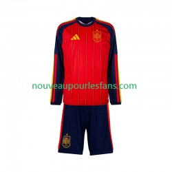 Maillot Espagne Enfant Tenue Domicile Coupe du Monde 2026 Manche Longue