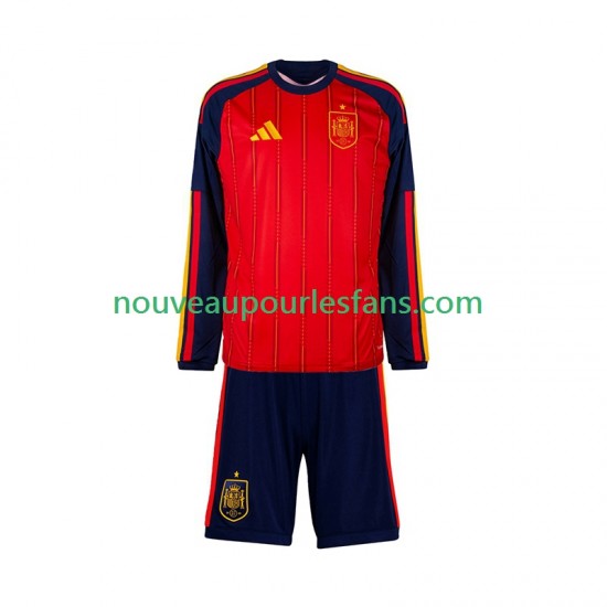 Maillot Espagne Enfant Tenue Domicile Coupe du Monde 2026 Manche Longue