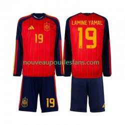 Maillot Espagne Lamine Yamal 19 Enfant Tenue Domicile Coupe du Monde 2026 Manche Longue