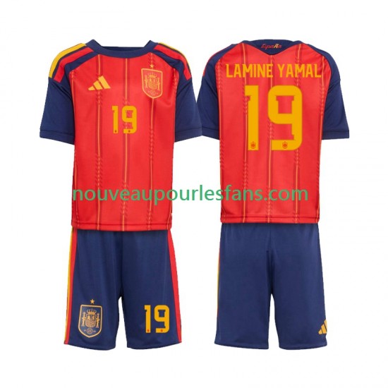 Maillot Espagne Lamine Yamal 19 Enfant Tenue Domicile Coupe du Monde 2026 Manche Courte