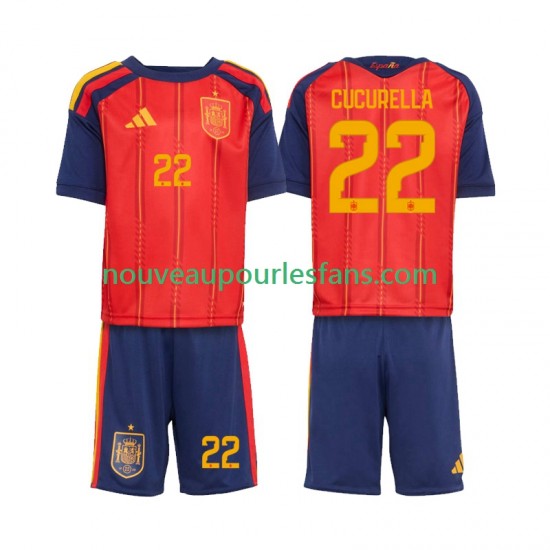 Maillot Espagne Marc Cucurella 22 Enfant Tenue Domicile Coupe du Monde 2026 Manche Courte