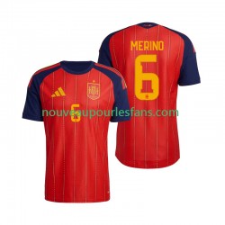 Maillot Espagne Mikel Merino 6 Homme Tenue Domicile Coupe du Monde 2026 Manche Courte