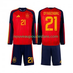 Maillot Espagne Mikel Oyarzabal 21 Enfant Tenue Domicile Coupe du Monde 2026 Manche Longue