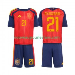 Maillot Espagne Mikel Oyarzabal 21 Enfant Tenue Domicile Coupe du Monde 2026 Manche Courte