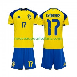 Maillot Suède Viktor Gyokeres 17 Enfant Tenue Domicile 2026 Manche Courte