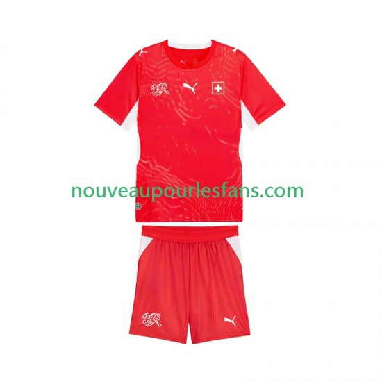 Maillot Suisse Enfant Tenue Domicile Coupe du Monde 2026 Manche Courte