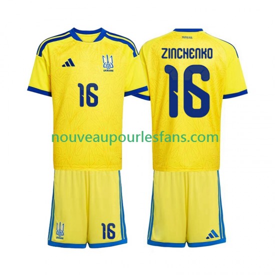 Maillot Ukraine Oleksandr Zinchenko 16 Enfant Tenue Domicile Coupe du Monde 2026 Manche Courte