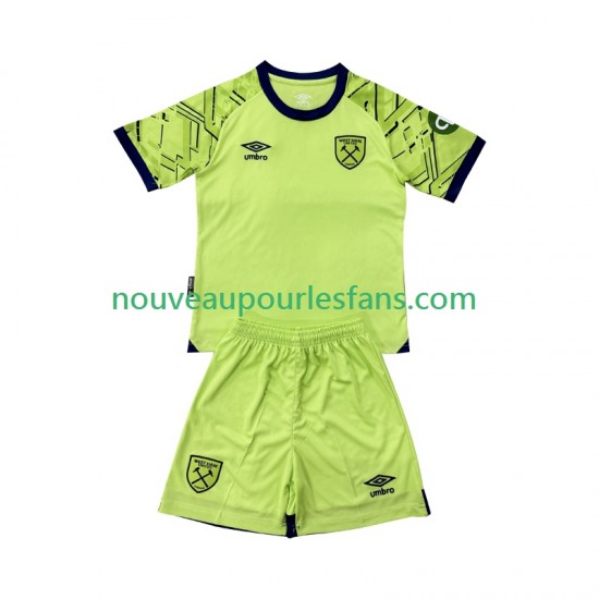 Maillot West Ham United Gardien Enfant Tenue Domicile 2025-2026 Manche Courte