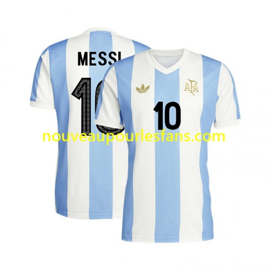 Maillot Argentine Lionel Messi 10 50 Anniversary Homme Tenue Domicile Manche Courte