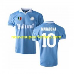 Maillot Naples SSC MARADONA 10 1986 Rétro Homme Tenue Domicile Manche Courte