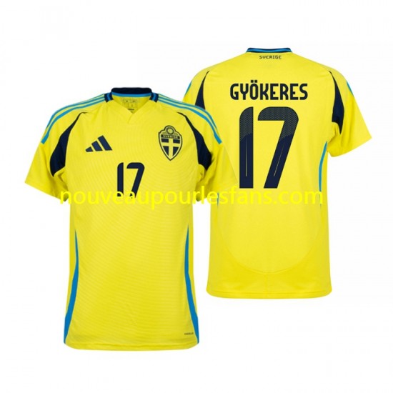 Maillot Suède Viktor Gyokeres 17 Homme Tenue Domicile 2024 Manche Courte