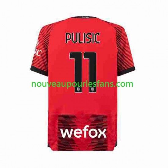 Maillot AC Milan Christian Pulisic 11 Homme Tenue Domicile 2023-2024 Manche Courte