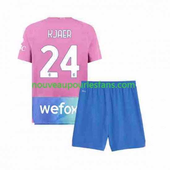 Maillot AC Milan Simon Kjaer 24 Enfant Tenue 3ème 2023-2024 Manche Courte