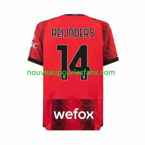 Maillot AC Milan Tijjani Reijnders 14 Homme Tenue Domicile 2023-2024 Manche Courte