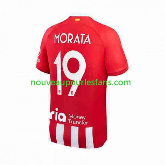 Maillot Atlético Madrid 2 Alvaro Morata 19 Homme Tenue Domicile 2023-2024 Manche Courte
