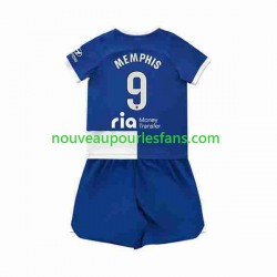 Maillot Atlético Madrid 2 Memphis Depay 9 Enfant Tenue Extérieur 2023-2024 Manche Courte