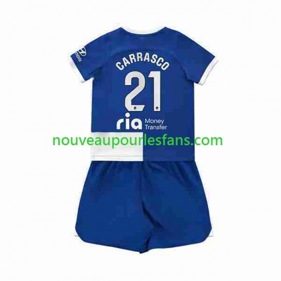 Maillot Atlético Madrid 2 Yannick Carrasco 21 Enfant Tenue Extérieur 2023-2024 Manche Courte