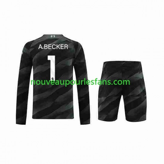 Maillot Liverpool A.Becker 1 Gardien Enfant Tenue Extérieur 2023-2024 Manche Longue