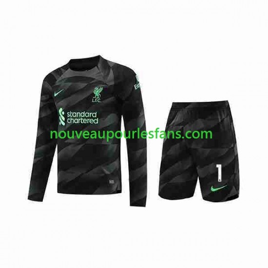 Maillot Liverpool A.Becker 1 Gardien Enfant Tenue Extérieur 2023-2024 Manche Longue