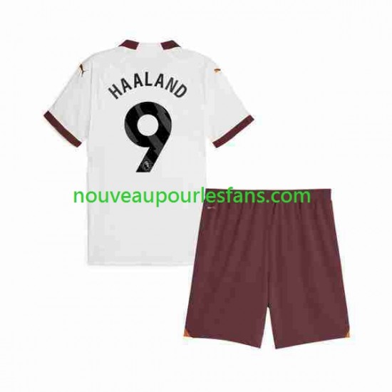 Maillot Manchester City Erling Haaland 9 Enfant Tenue Extérieur 2023-2024 Manche Courte