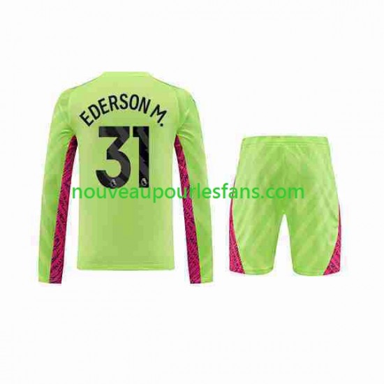 Maillot Manchester City Ederson Moraes 31 Gardien Enfant Tenue 3ème 2023-2024 Manche Longue