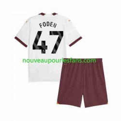 Maillot Manchester City Phil Foden 47 Enfant Tenue Extérieur 2023-2024 Manche Courte