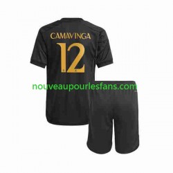 Maillot Real Madrid Eduardo Camavinga 12 Enfant Tenue 3ème 2023-2024 Manche Courte