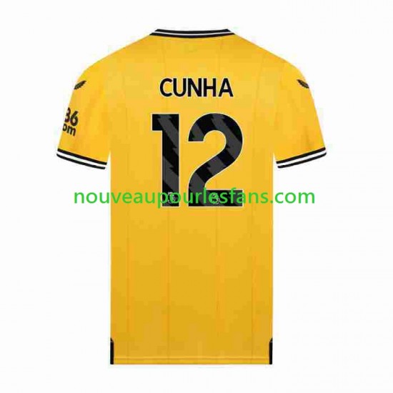 Maillot Wolverhampton Wanderers CUNHA 12 Homme Tenue Domicile 2023-2024 Manche Courte
