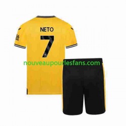 Maillot Wolverhampton Wanderers NETO 7 Enfant Tenue Domicile 2023-2024 Manche Courte