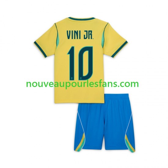 Maillot Brésil Vinicius Junior 10 Enfant Tenue Domicile Coupe du Monde 2026 Manche Courte
