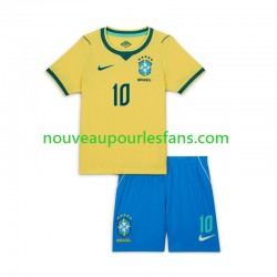 Maillot Brésil Vinicius Junior 10 Enfant Tenue Domicile Coupe du Monde 2026 Manche Courte
