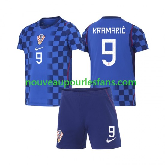 Maillot Croatie Andrej Kramaric 9 Enfant Tenue Extérieur Coupe du Monde 2026 Manche Courte