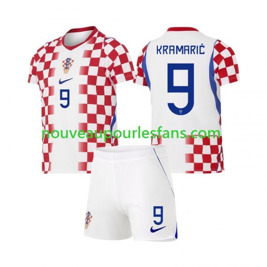 Maillot Croatie Andrej Kramaric 9 Enfant Tenue Domicile Coupe du Monde 2026 Manche Courte