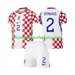 Maillot Croatie Josip Stanisic 2 Enfant Tenue Domicile Coupe du Monde 2026 Manche Courte