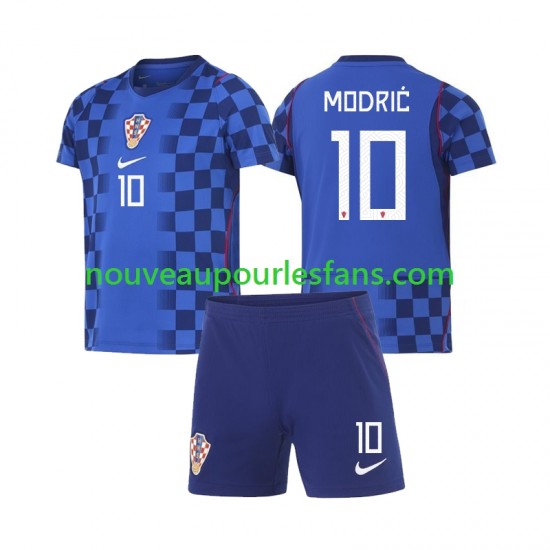 Maillot Croatie Modrić Luka 10 Enfant Tenue Extérieur Coupe du Monde 2026 Manche Courte