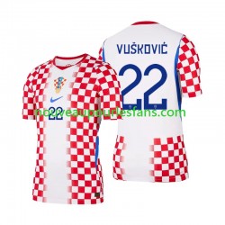 Maillot Croatie Luka Vuskovic 22 Homme Tenue Domicile Coupe du Monde 2026 Manche Courte